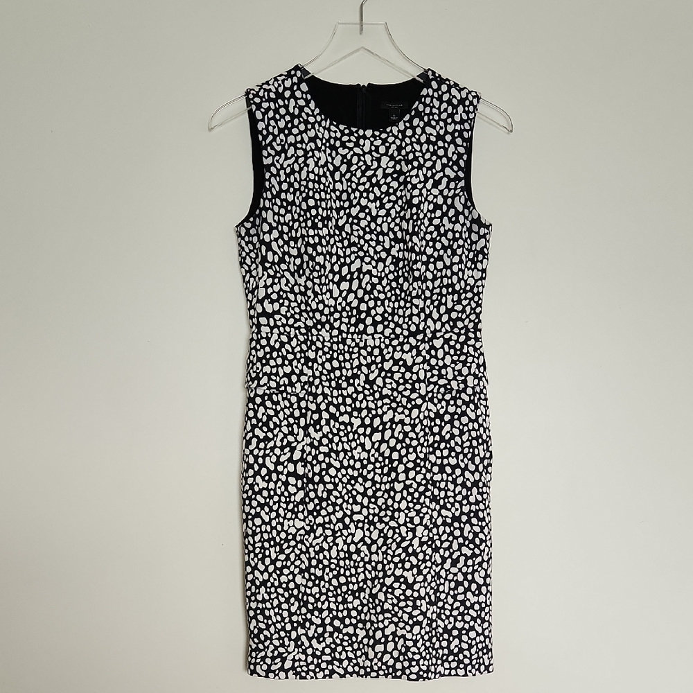 Ann Taylor Black and White Patterned Mini Dress